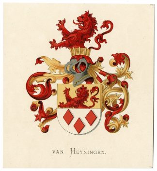 Antique Print-VAN HEYNINGEN-COAT OF ARMS-FAMILY CREST-Vorsterman-Wenning-1885
