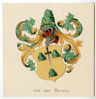 Antique Print-VAN DEN HEUVEL-COAT OF ARMS-FAMILY CREST-Vorsterman-Wenning-1885