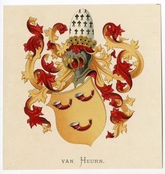 Antique Print-VAN HEURN-COAT OF ARMS-FAMILY CREST-Vorsterman-Wenning-1885