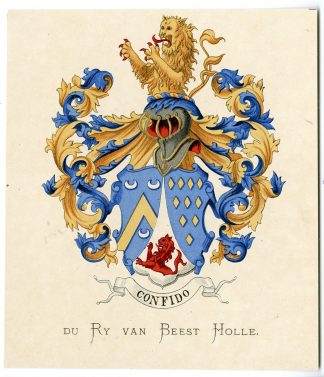 Antique Print-DU RY VAN BEEST HOLLE-ARMS-FAMILY CREST-Vorsterman-Wenning-1885