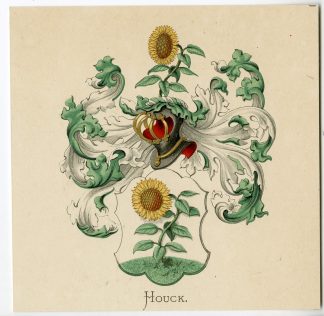 Antique Print-HOUCK-COAT OF ARMS-FAMILY CREST-Vorsterman-Wenning-1885