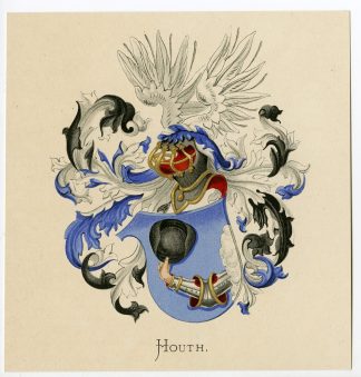 Antique Print-HOUTH-COAT OF ARMS-FAMILY CREST-Vorsterman-Wenning-1885