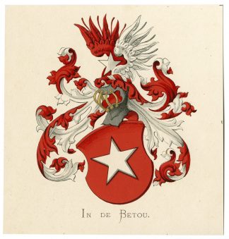 Antique Print-IN DE BETOU-COAT OF ARMS-FAMILY CREST-Vorsterman-Wenning-1885