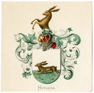 Antique Print-HUYGENS-COAT OF ARMS-FAMILY CREST-Vorsterman-Wenning-1885