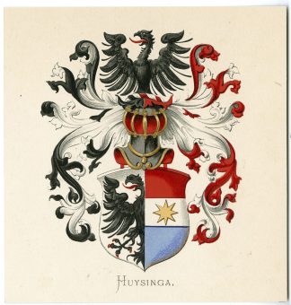 Antique Print-HUYSINGA-COAT OF ARMS-FAMILY CREST-Vorsterman-Wenning-1885