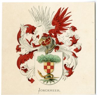 Antique Print-JONCKHEER-COAT OF ARMS-FAMILY CREST-Vorsterman-Wenning-1885