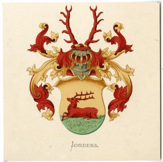 Antique Print-JORDENS-COAT OF ARMS-FAMILY CREST-Vorsterman-Wenning-1885