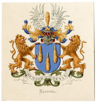 Antique Print-KLUPPEL-COAT OF ARMS-FAMILY CREST-Vorsterman-Wenning-1885
