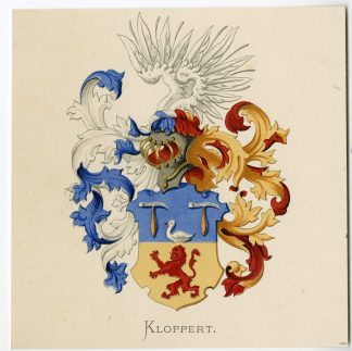 Antique Print-KLOPPERT-COAT OF ARMS-FAMILY CREST-Vorsterman-Wenning-1885