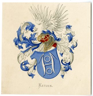 Antique Print-KETJEN-COAT OF ARMS-FAMILY CREST-Vorsterman-Wenning-1885