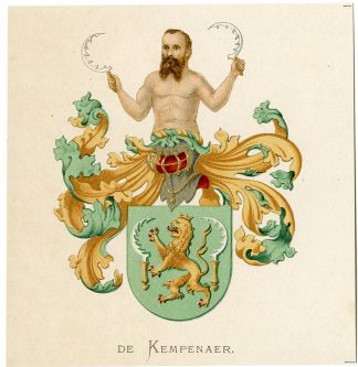 Antique Print-DE KEMPENAER-COAT OF ARMS-FAMILY CREST-Vorsterman-Wenning-1885