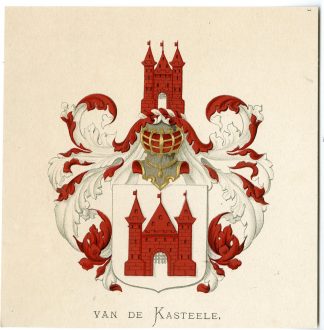 Antique Print-VAN DE KASTEELE-COAT OF ARMS-FAMILY CREST-Vorsterman-Wenning-1885