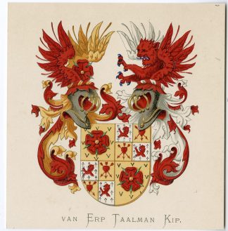 Antique Print-VAN ERP TAALMAN KIP-COAT ARMS-FAMILY CREST-Vorsterman-Wenning-1885