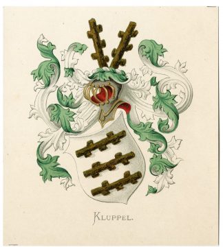 Antique Print-KLUPPEL-COAT OF ARMS-FAMILY CREST-Vorsterman-Wenning-1885
