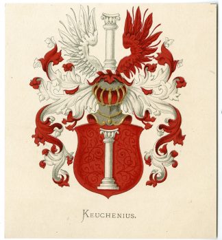 Antique Print-KEUCHENIUS-COAT OF ARMS-FAMILY CREST-Vorsterman-Wenning-1885