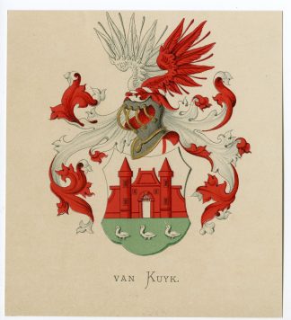 Antique Print-VAN KUYK-COAT OF ARMS-FAMILY CREST-Vorsterman-Wenning-1885