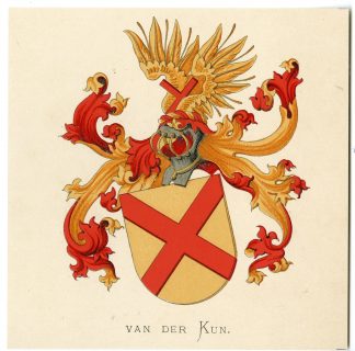 Antique Print-VAN DER KUN-COAT OF ARMS-FAMILY CREST-Vorsterman-Wenning-1885