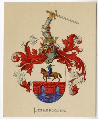 Antique Print-LEEMBRUGGEN-COAT OF ARMS-FAMILY CREST-Vorsterman-Wenning-1885