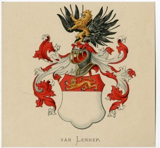 Antique Print-VAN LENNEP-COAT OF ARMS-FAMILY CREST-Vorsterman-Wenning-1885