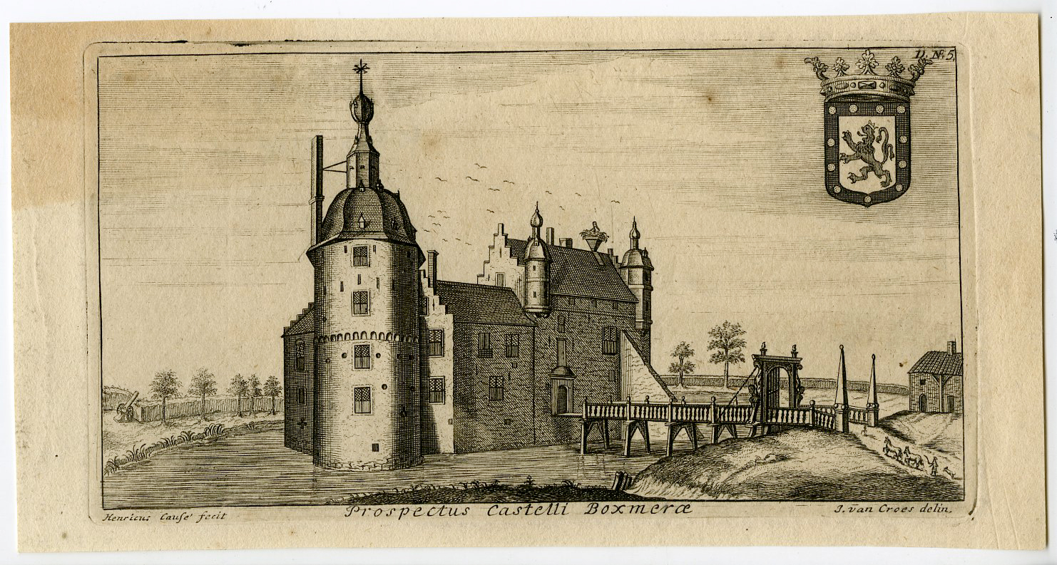 , Antique Print-CASTLE OF BOXMEER-NETHERLANDS-Le Roy-1730 ed., Pictura Antique Prints