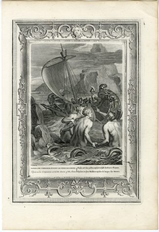 Antique Mythology Print-ULYSSES-SIRENS-OVID-Picart-1733