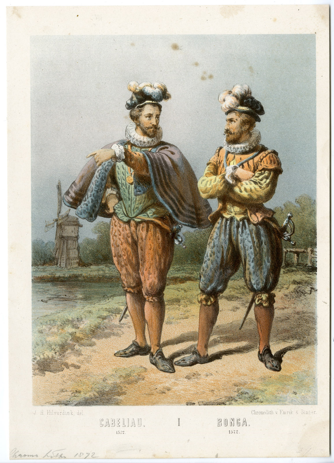 , Antique Print-WATERGEUZEN-JACOB CABELIAU-JAN BONGA-SEA BEGGARS-80 YEARS WAR-1872, Pictura Antique Prints