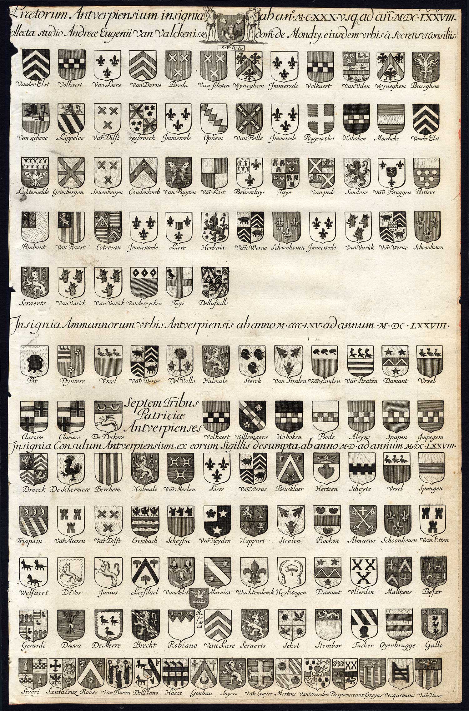 Ab2192 416x631 Antique Print-COAT OF ARMS-NOBILITY-ANTWERP-BELGIUM-Le Roy-1678