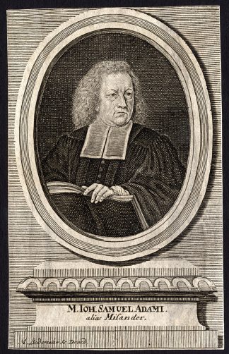 Antique Print-JOHANN SAMUEL ADAM-GERMAN THEOLOGIAN-Bodenehr-ca. 1720