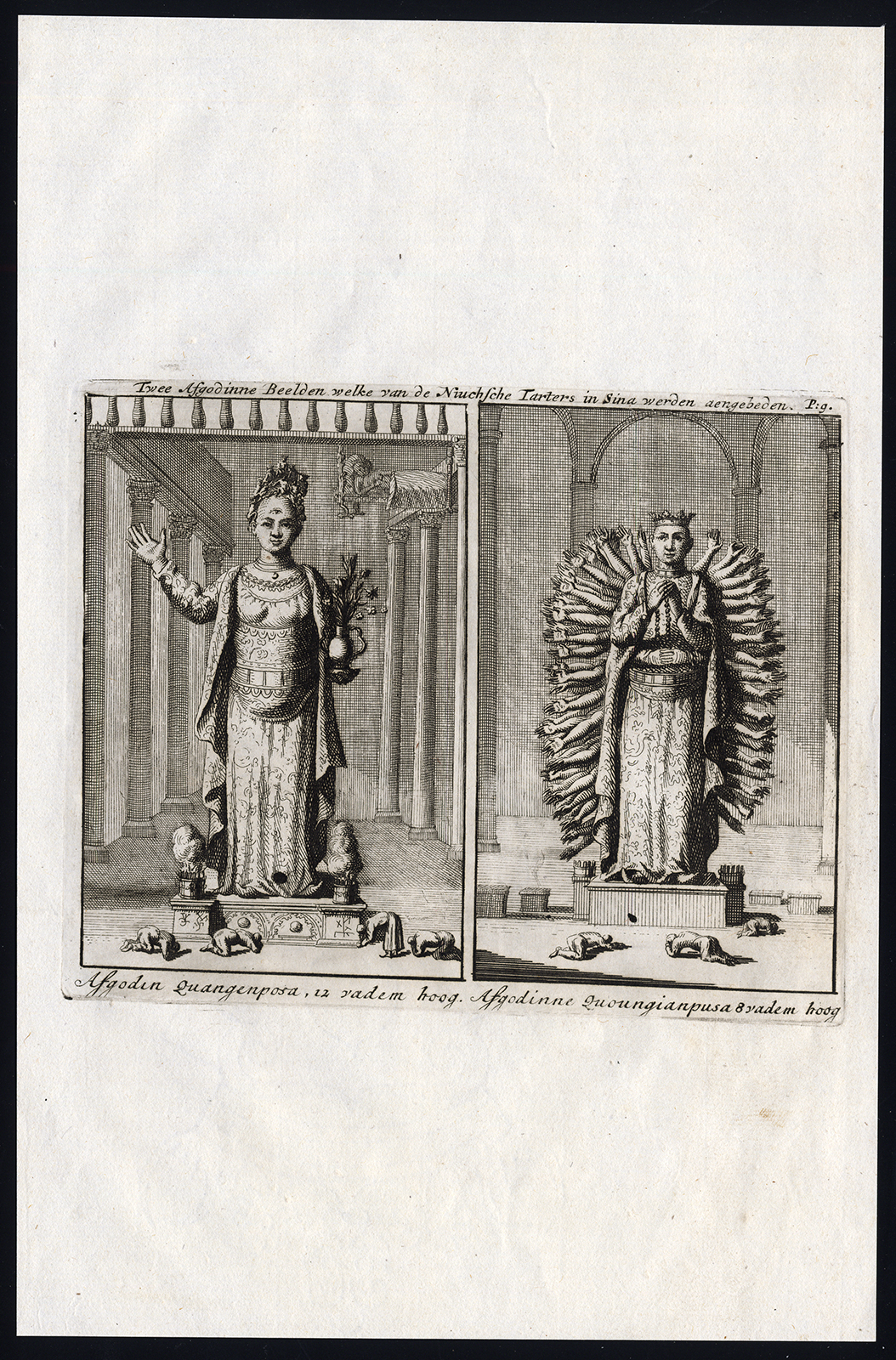 , Very rare Antique Print-IDOL-GODDESS-IDOLATRY-PRAYER-TARTAR-CHINA-Witsen-1692, Pictura Antique Prints
