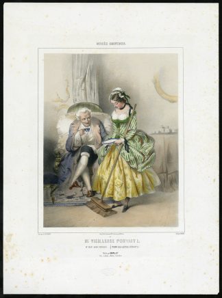 Antique Print-SATIRE-FLIRTING-OLD AGE-Duriez-Guerard-ca. 1870