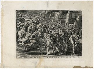 Antique Print-BATTLE-KING-JEREMIAH-De Vos-Wierix-ca. 1585