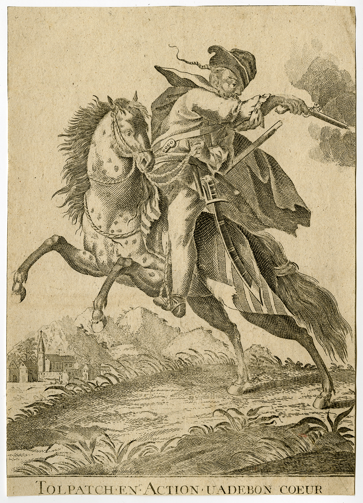 Ab9349 416x575 Rare Antique Print-TOLPATCH-HUNGARIAN CAVALRY-PISTOL-MERCENARY-Anonymous-18th c.