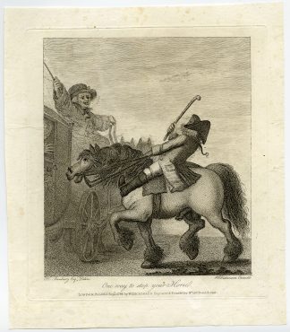 Antique Print-RIDER-HORSE-STAGECOACH-SATIRE-Bunbury-Dickinson-1786