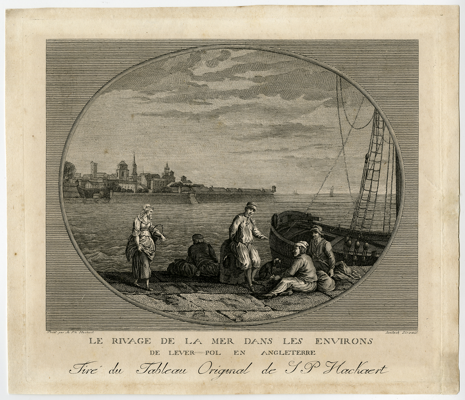 , Antique Master Print-VIEW-SEA-SHORE-LIVERPOOL-ENGLAND-Hackaert-Suntach-1770, Pictura Antique Prints