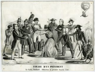 Antique Master Print-SEARCH-PRESIDENT-PLAY-BLIND-AIR BALLOON-Renault-1848