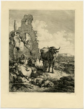 Antique Print-LANDSCAPE-ITALY-BERCHEM-Berchem-Van Os-ca. 1790