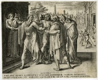 Antique Print-RELIGION-LOTH-SODOM-Collaert-1579