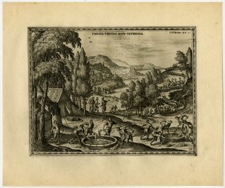 Rare Antique Master Print-PHILISTINES-WELLS-ISAAC-GENESIS 26-van der Borcht-1653