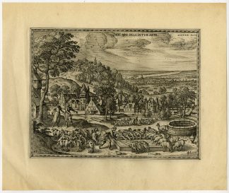 Rare Antique Master Print-SHEEP-STICKS-JACOB-LABAN-van der Borcht-1653