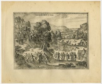 Rare Antique Master Print-DINAH-SHECHEM-CAPTURE-GENESIS 34-van der Borcht-1653