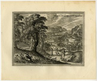 Rare Antique Master Print-EZRA-EATING FLOWERS-APOCRYPHAL-van der Borcht-1653