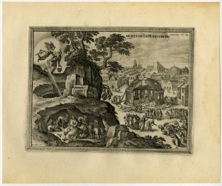 Antique Master Print-DANIEL-LION'S DEN-DARIUS-PRIESTS OF BEL-van der Borcht-1653