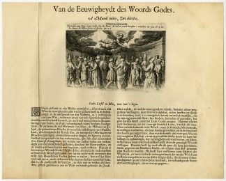 Rare Antique Master Print-ANGEL-REVELATION 14:6-APOCALYPSE-van der Borcht-1653