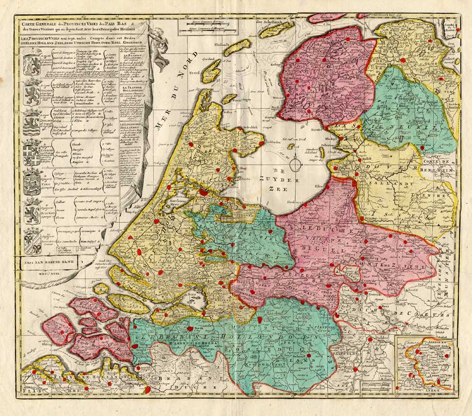 , Antique Map-NETHERLANDS-7 PROVINCES-Elwe-1792, Pictura Antique Prints