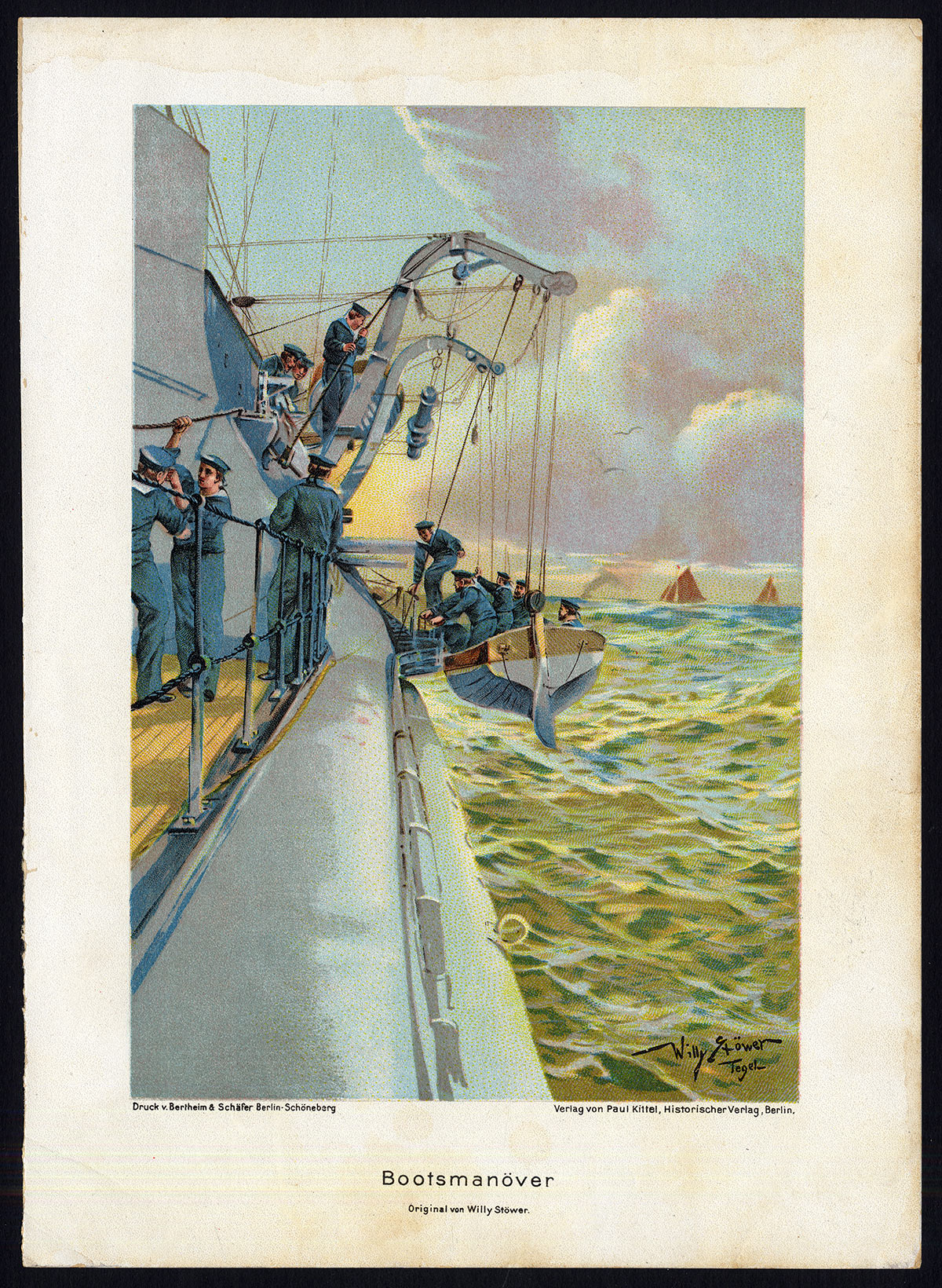 , Antique Print-MILITARY-GERMAN-NAVY-MANEUVERS-LIFEBOAT-Stower-1925, Pictura Antique Prints