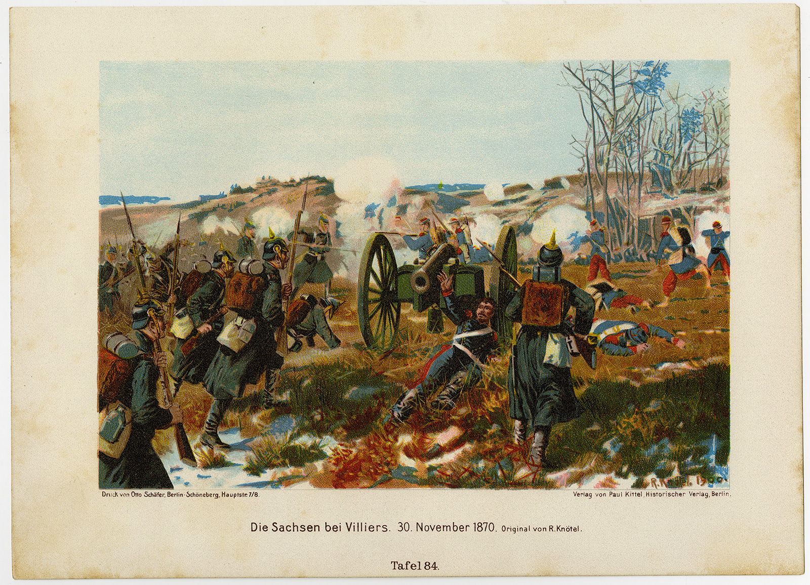 , Antique Print-MILITARY-GERMAN-SAXON-VILLIERS-CANNON-Knotel-1925, Pictura Antique Prints