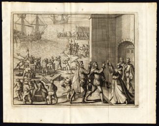 Antique Print-FRANCISCUS PIZARRO-PERU-1530-THIRD EXPEDITION-Pl. 4-vd Aa-1707