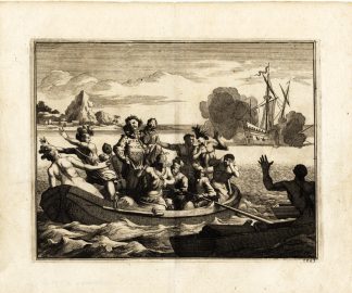 Antique Print-CHRISTOFFEL COLUMBUS-INDIAN-SHIP-SALVO-XARAGUE-HAITI-vd Aa-1707