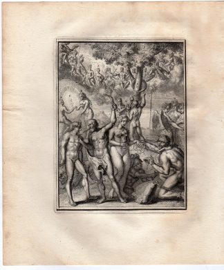 Antique Print-CREATION-ADAM-EVE-HYROGLYPHIC-SYMBOL-de Hooghe-1735