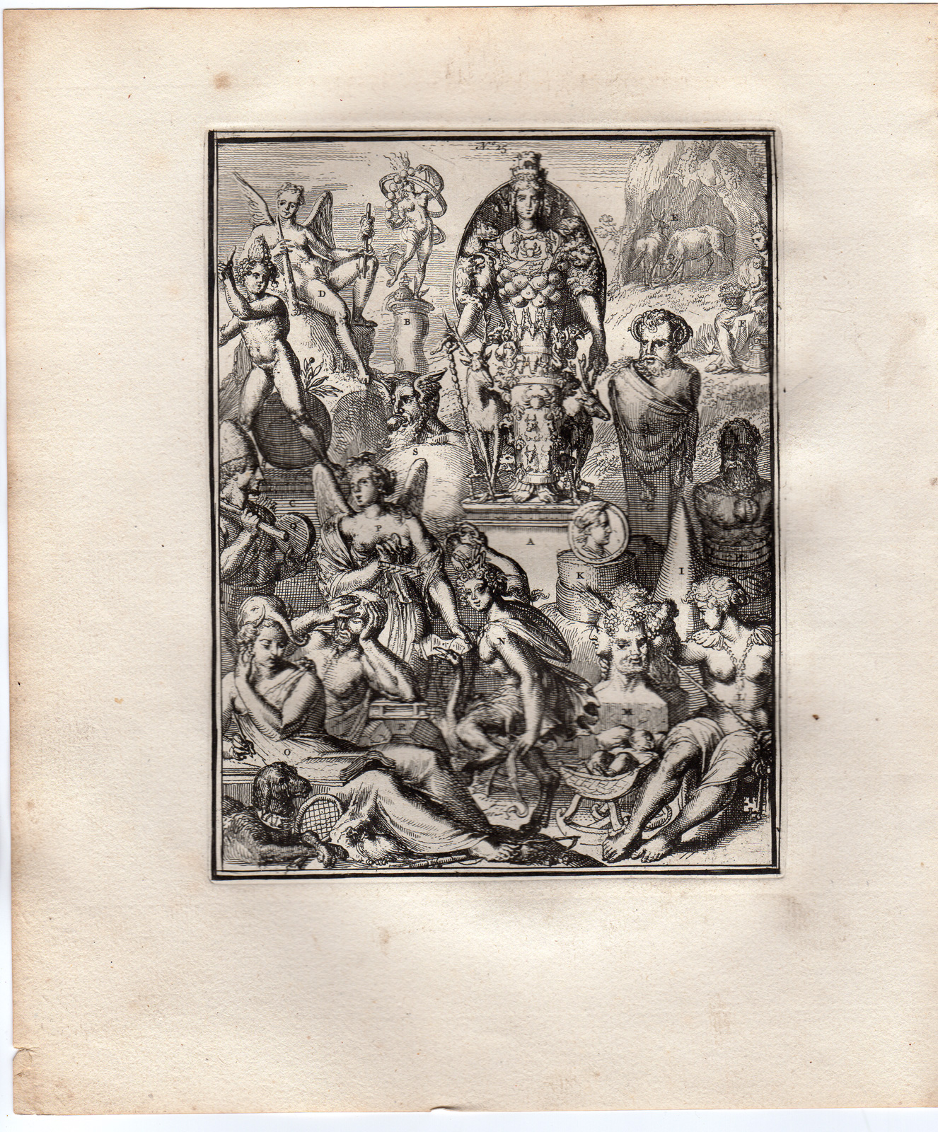 , Antique Print-MYTHOLOGY-GREEK-HYROGLYPHIC-SYMBOL-de Hooghe-1735, Pictura Antique Prints